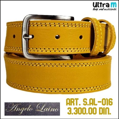 Kaiš Angelo Laino Art. S.AL-016 Koža žuti 40 mm