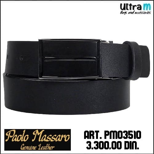 Kaiš Paolo Massaro Art. PM03510 Crni kožni