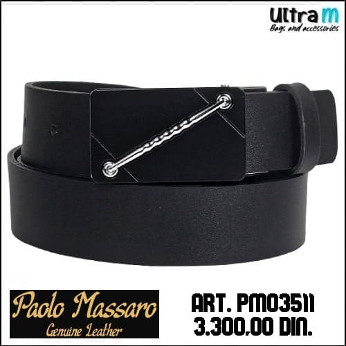 Kaiš Paolo Massaro Art. PM03511 Crni kožni