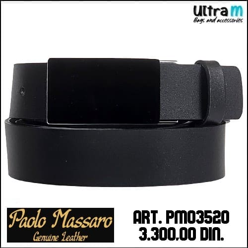 Kaiš Paolo Massaro Art. PM03520 Crni kožni
