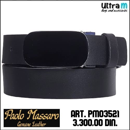 Kaiš Paolo Massaro Art. PM03521 Crni kožni