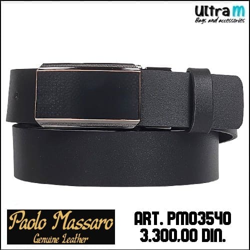 Kaiš Paolo Massaro Art. PM03540 Crni kožni
