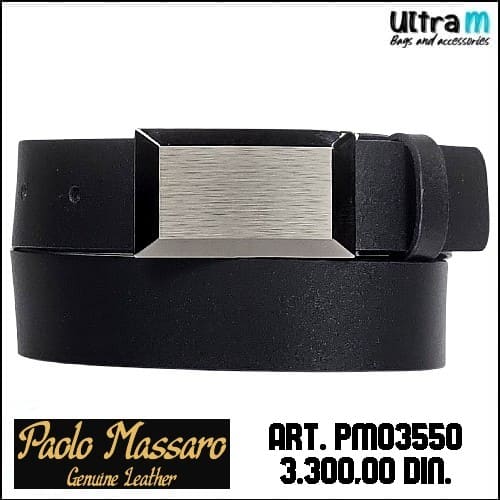 Kaiš Paolo Massaro Art. PM03550 Crni kožni