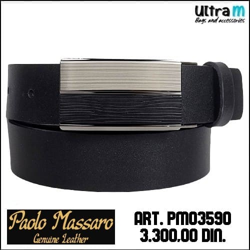 Kaiš Paolo Massaro Art. PM03590 Crni kožni