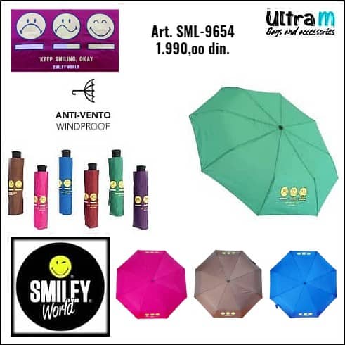 Kišobran Smiley World Art. SML 9654 Windproof