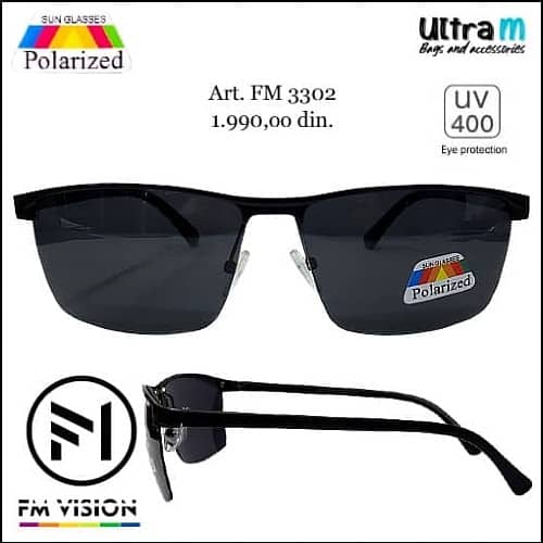 Naočare za sunce FM VISION FM 3302 Polarizovane muške crne