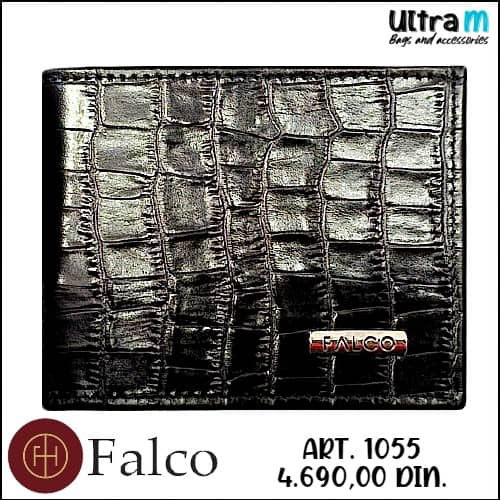 Muški novčanik Falco House Art. 1055 Crni kroko koža
