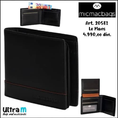 Muški novčanik Micmacbags Art. 20581 Le Mans crni