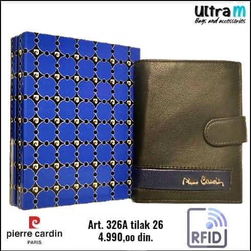 Muški novčanik Pierre Cardin Art. 326A CB tilak 26 Nero-Blu