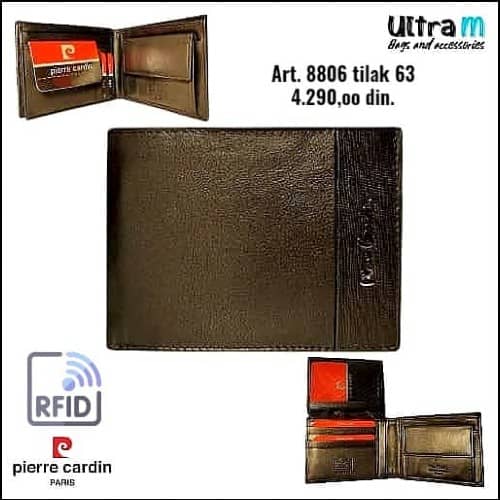Muški novčanik Pierre Cardin Art. 8806 tilak 63 Crni