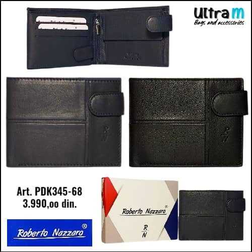 Muški novčanik Roberto Nazzaro Art. PDK345-68 Teget i crni