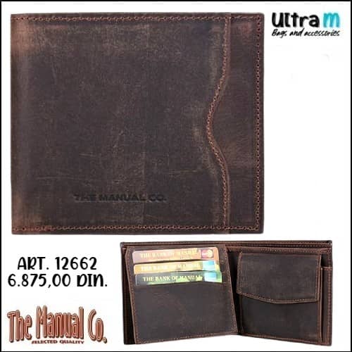 Muški novčanik The Manual Co Art. 12662 Braon nubok