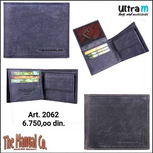 Muški novčanik The Manual Co Art. 2062 Plavi i sivi