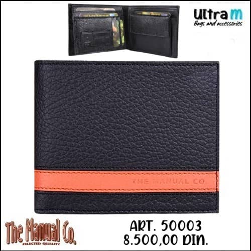 Muški novčanik The Manual Co Art. 50003 Crni narandžasti