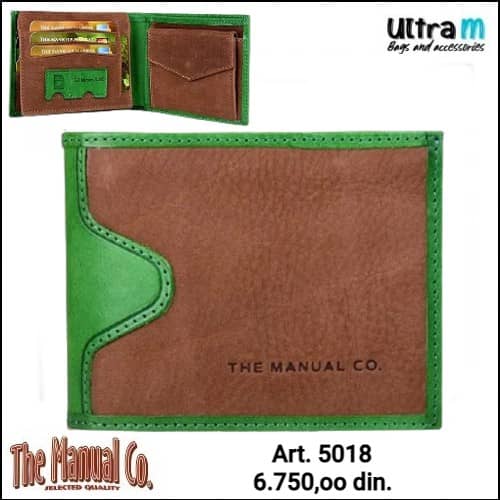 Muški novčanik The Manual Co Art. 5018 Sivo-zeleni