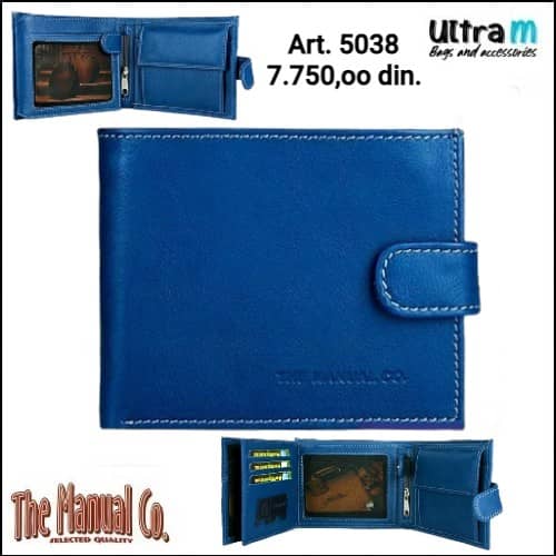 Muški novčanik The Manual Co Art. 5038 Texas plavi sa kopčom