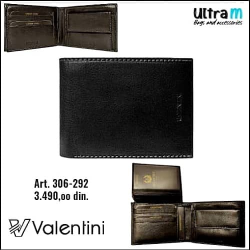 Muški novčanik Valentini Art. 306-292 Crni