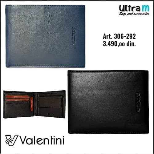 Muški novčanik Valentini Art. 306-292 Teget i crni