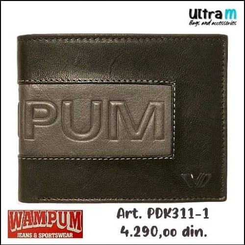 Muški novčanik Wampum Art. PDK311-1 PF UOMO Crno-sivi