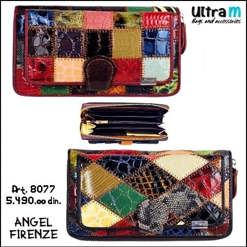 Zenski novčanik Angel Firenze Art. 8077 Multikolor unikat koža lak