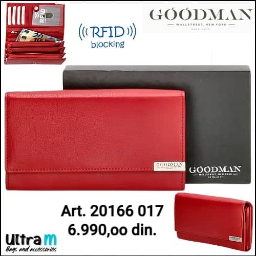 Zenski novčanik Goodman Art. 20166 017 Koža crni RFID