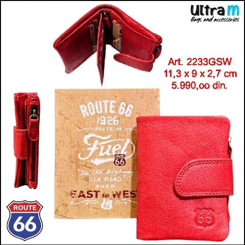 Zenski novčanik Route 66 Art. 2233GSW Red Leather