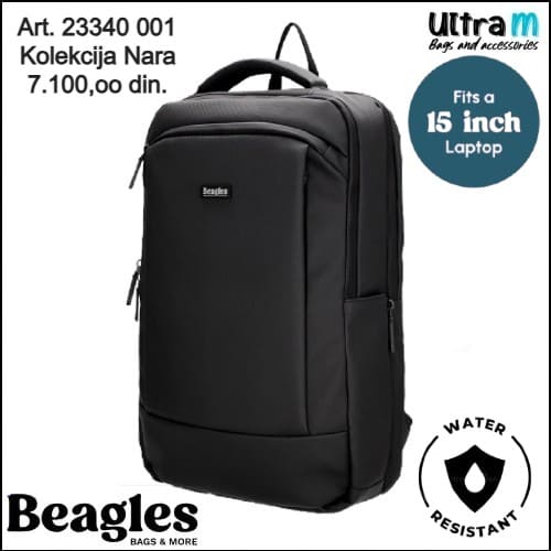 Ranac Beagles Art. 23340 001 Nara Waterproof laptop 15.6'' crni