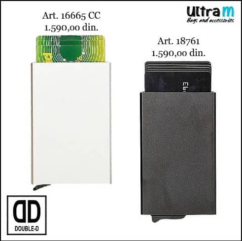 Creditcard case holder Double-D Srebrni i crni