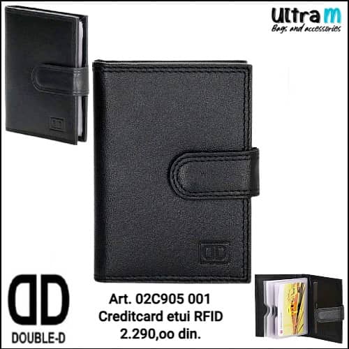 Creditcard etui Double D Art. 02C905 001 RFID Crni