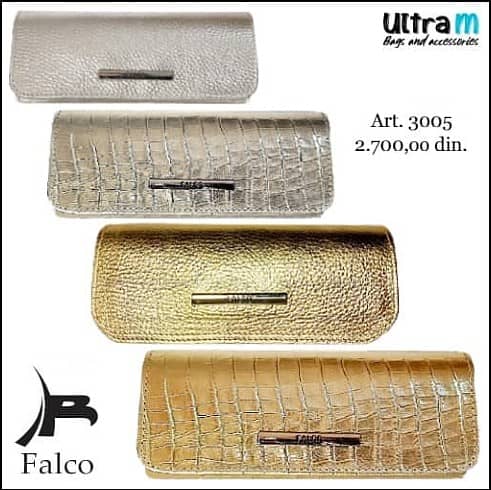 Futrola za naočare Falco 3005 Koža zlatna i srebrna