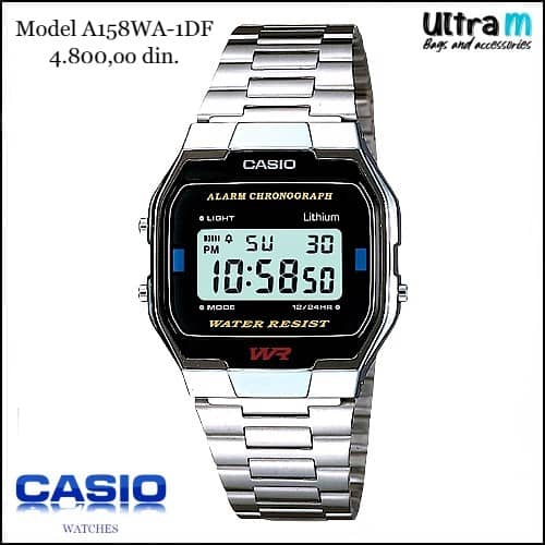 Muški ručni sat Casio Art. A158WA-1DF Digitalni Vintage