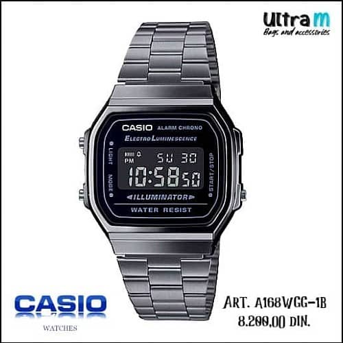 Muški ručni sat Casio Art. A168WGG-1B Digitalni Vintage