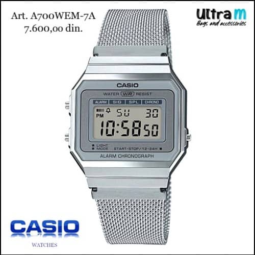 Muški ručni sat Casio Art. A700WEM-7A Digitalni Vintage