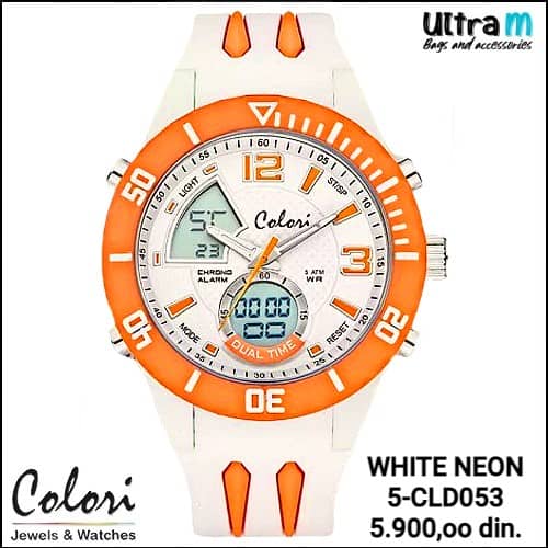 Zenski ručni sat COLORI Art. White Neon Orange 5-CLD053