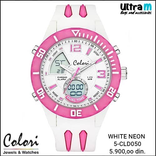 Zenski ručni sat COLORI Art. White Neon Pink 5-CLD050