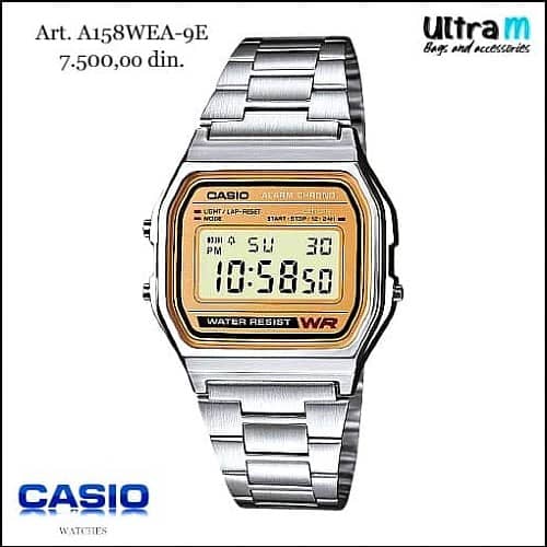 Zenski ručni sat Casio Art. A158WEA-9E Digitalni Vintage