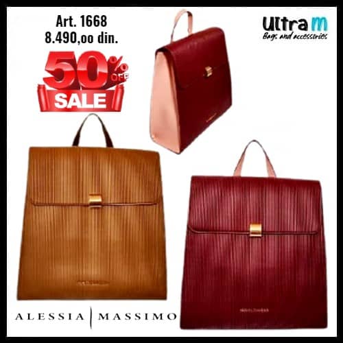 Zenska torba Alessia Massimo 1668 RanacTaupe-Burgundy