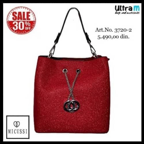 Zenska torba Micussi 3720-2 Metalik crvena