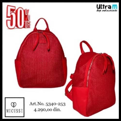 Zenska torba Micussi 5340-253 Ranac crveni