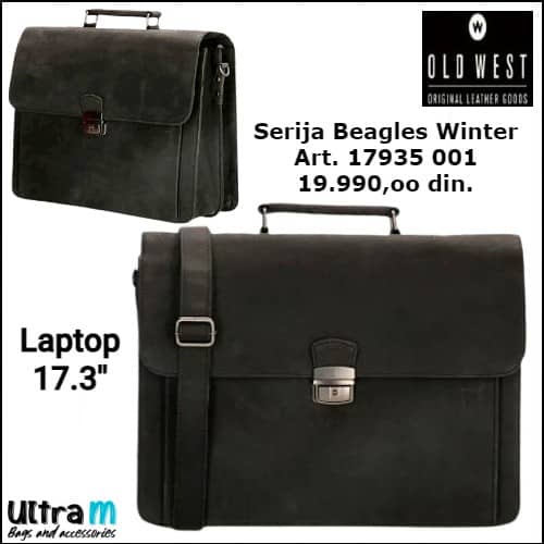 Poslovna torba Old West Art. 17935 001 Beagles Winter 17.3''