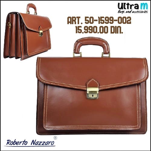 Poslovna torba Roberto Nazzaro Art. 50-1599-002 Koža natur braon