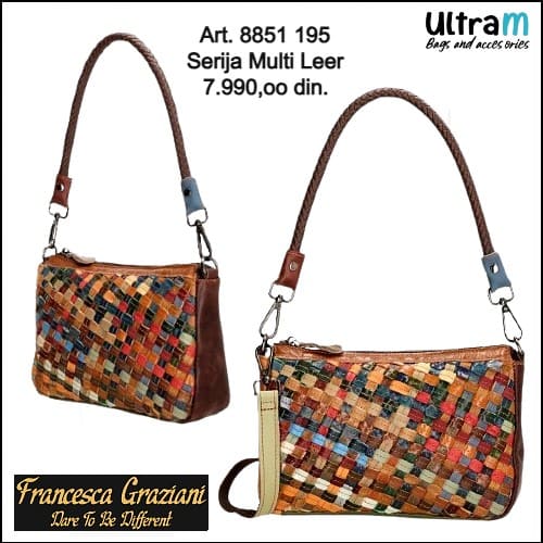 Zenska kožna tašna Francesca Graziani Art. 8851 195 Multikolor
