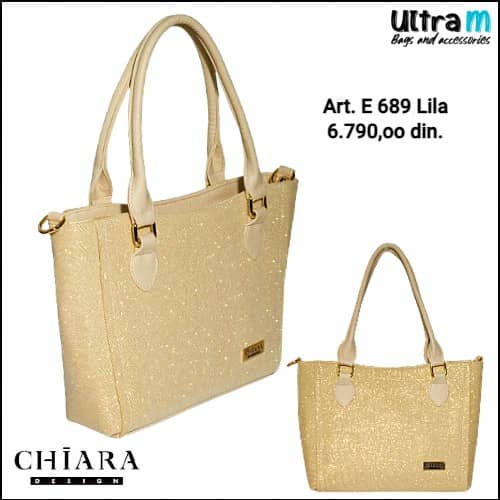 Zenska torba Chiara Design Art. E689 Lila Zlatna