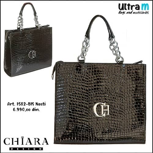Zenska torba Chiara Design Art. I582-BIS Nasti Crna kroko lak