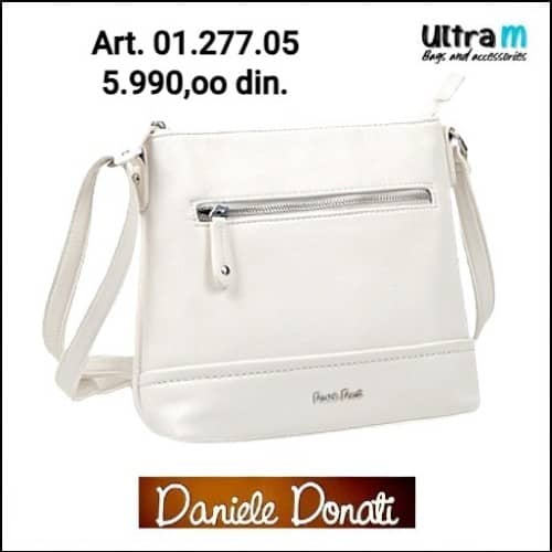 Zenska torba Daniele Donati Art. 01.277.05 Bela eko koža