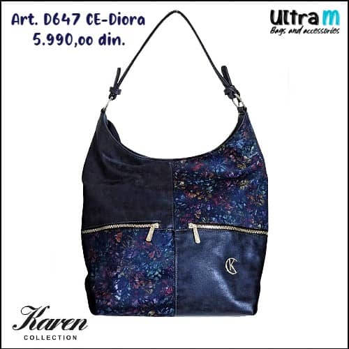 Zenska torba Karen Art. D647 CE-Diora Floral teget