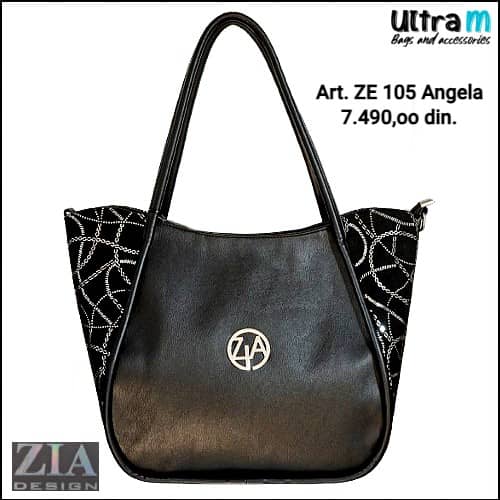 Zenska torba ZIA Design Art. ZE 105 ANGELA Crna