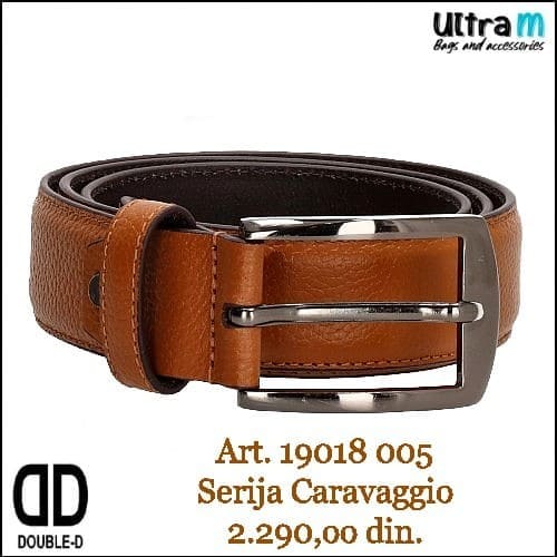 Kaiš Double-D Art. 19018 005 Caravaggio kožni cognac 35 mm