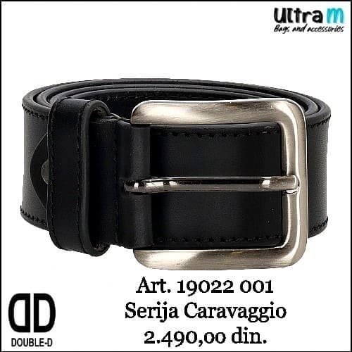 Kaiš Double-D Art. 19022 001 Caravaggio kožni crni 40 mm