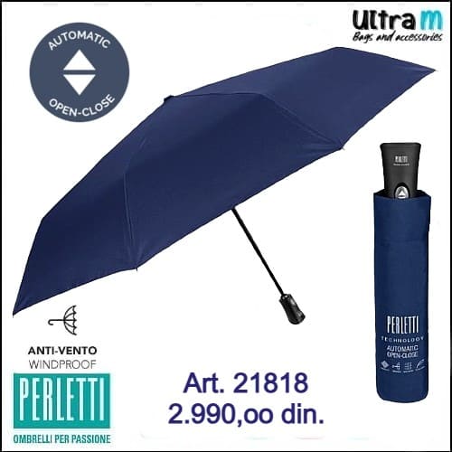 Kišobran Perletti Art. 21818 Muški Windproof Open-Close teget